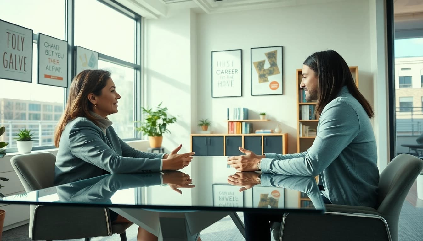 Engaged professional in a career coaching session, emphasizing Career coaching techniques.