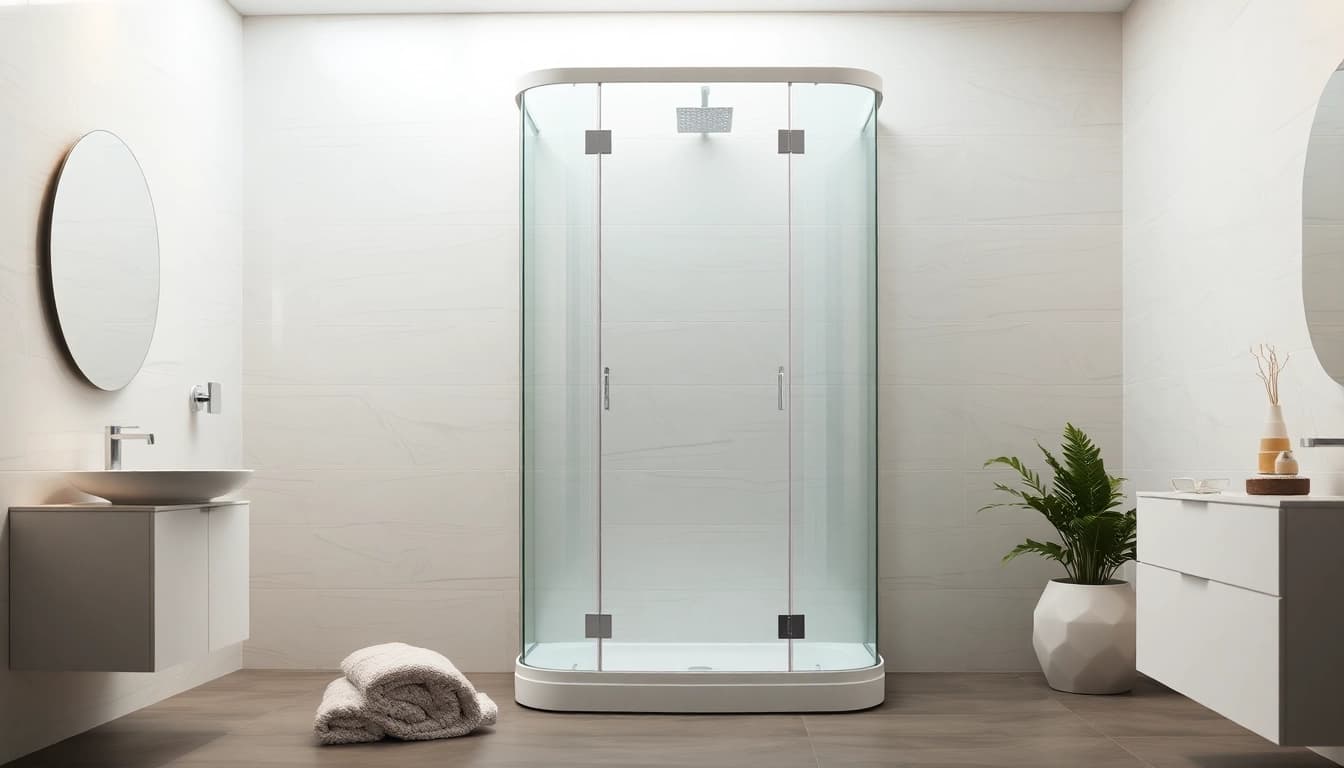 Die sonni Duschkabine 100x100 in einem eleganten Badezimmer, ideal für einen modernen Lebensstil.