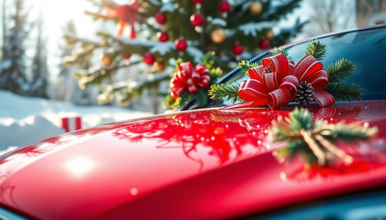 Celebrate the joy of giving with a Christmas car detailing gift featuring a beautifully detailed car.