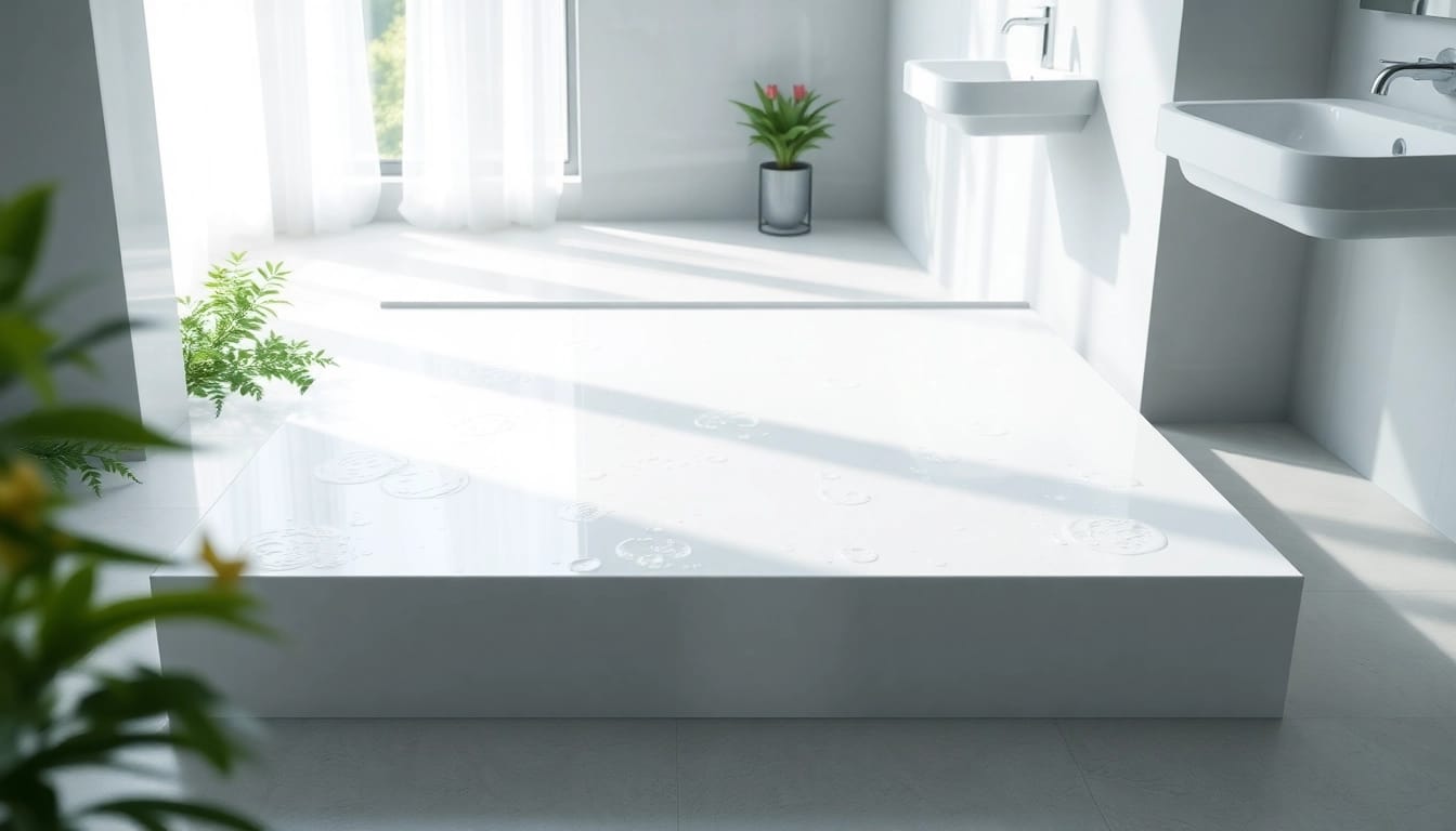 Showcasing an 800 x 800 shower base surrounded by an elegant bathroom setup, reflecting tranquility.