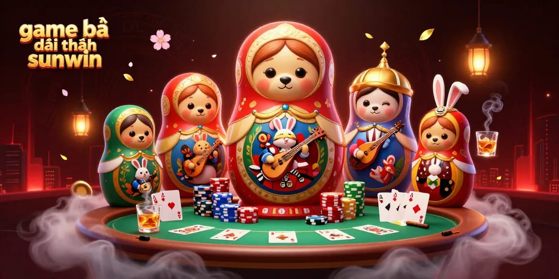 Win big with game bài đổi thưởng sunwin in a vibrant casino setting featuring cartoon characters.