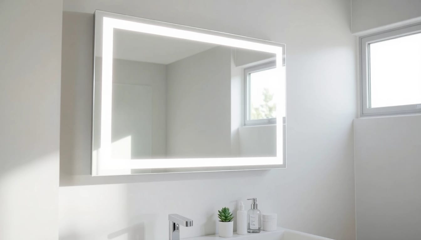 Illuminate your space with an elegant led mirror that enhances modern bathroom décor.