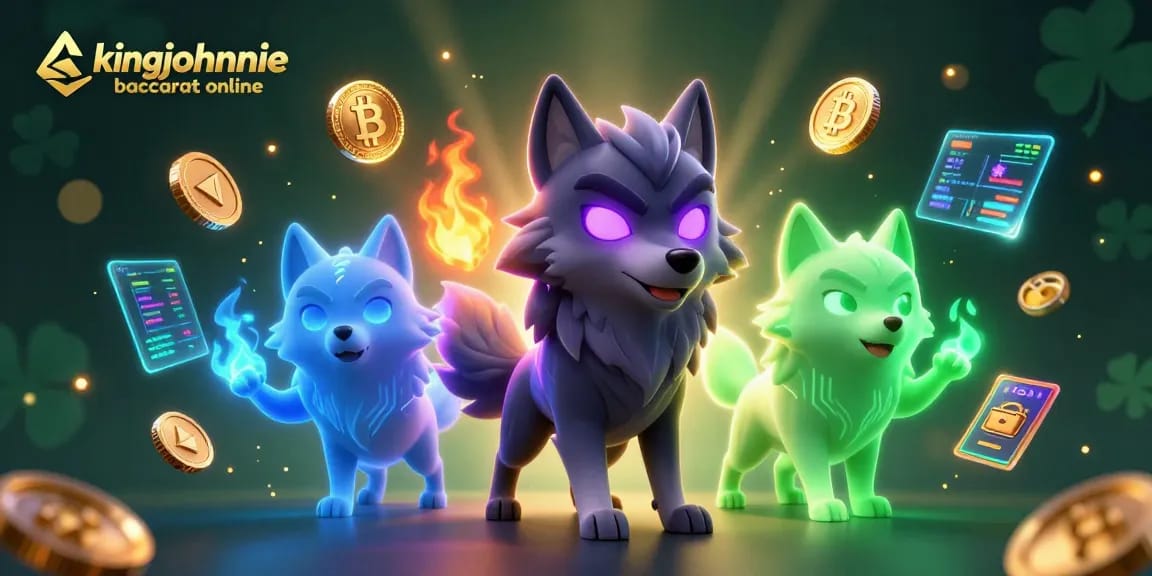 Engage with kingjohnnie baccarat online in this vibrant casino illustration showcasing dynamic gameplay.