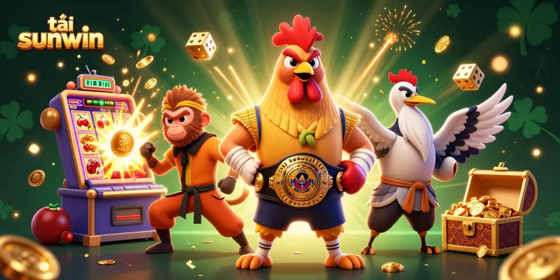 Win big with tải sunwin showcasing vibrant casino elements and engaging characters.