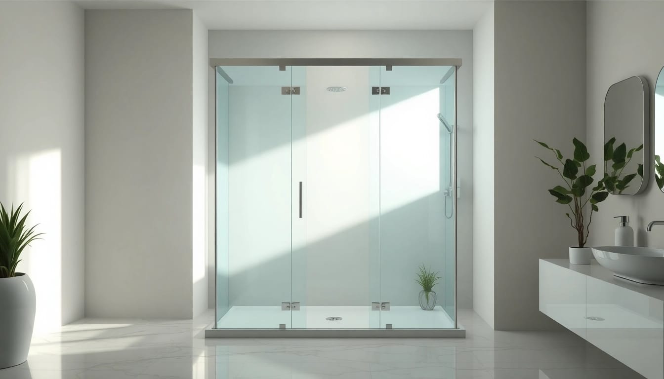 Erleben Sie die Eleganz der duschkabine 80x80 in einem modernen Badezimmer mit durchsichtigen Glaselementen.
