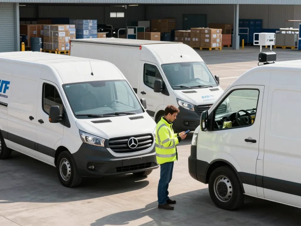 Efficient haulage services at a busy transport hub with vehicles ready for logistics.