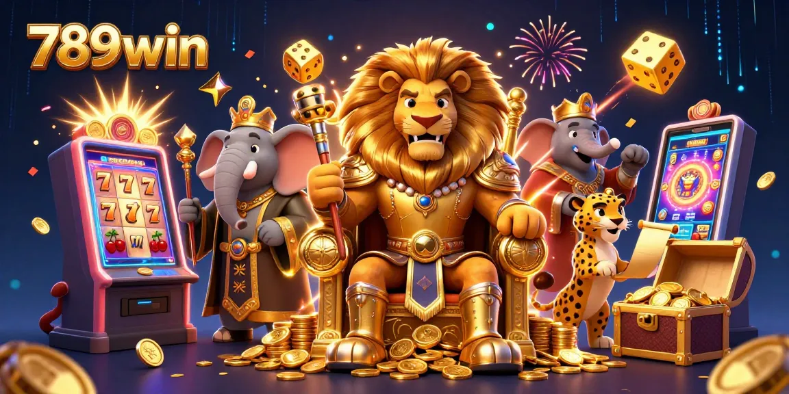 Winning big at 789win with a lion king, jackpot machines, and thrilling casino action.