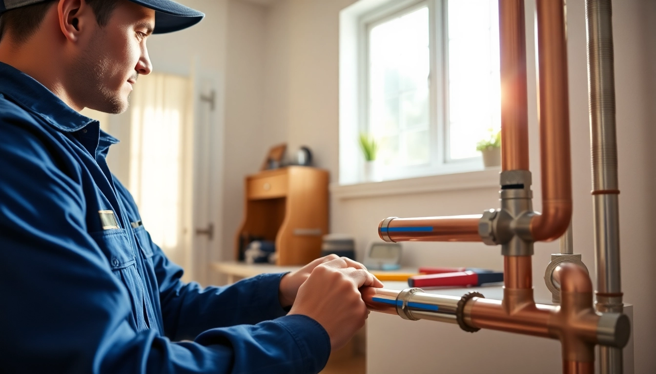 See plumber providing whole house repiping services St Petersburg FL in a well-lit residential setting.