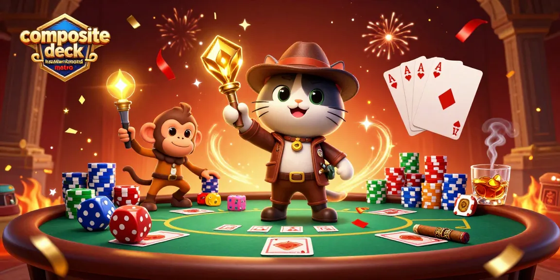 Engage with the vibrant scene featuring a composite deck installer richmond metro exploring gambling-themed treasures.