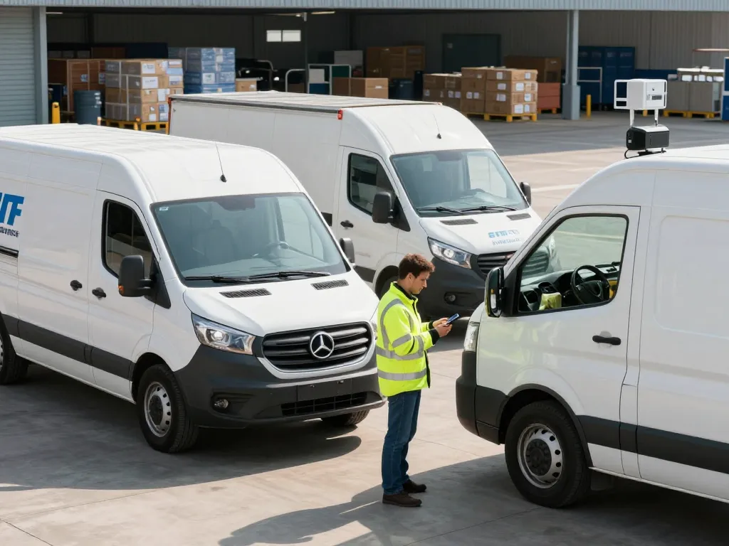 Efficient haulage services at a busy transport hub with vehicles ready for logistics.