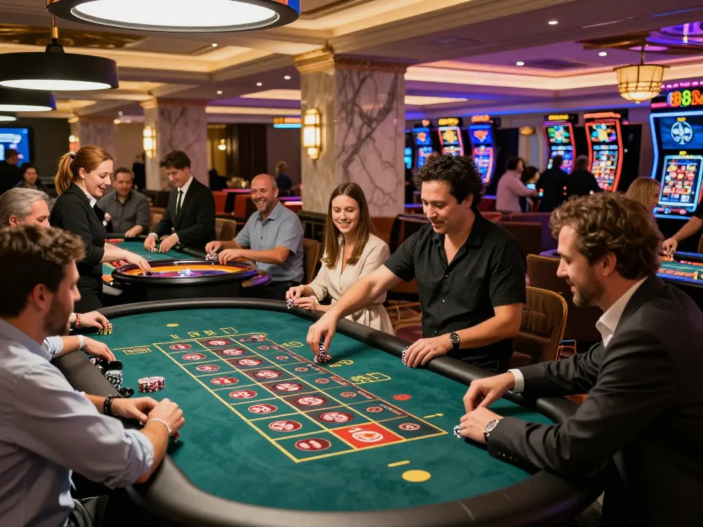 Players placing bets and engaging in games at 88xeng casino, showcasing vibrant roulette action and excitement.