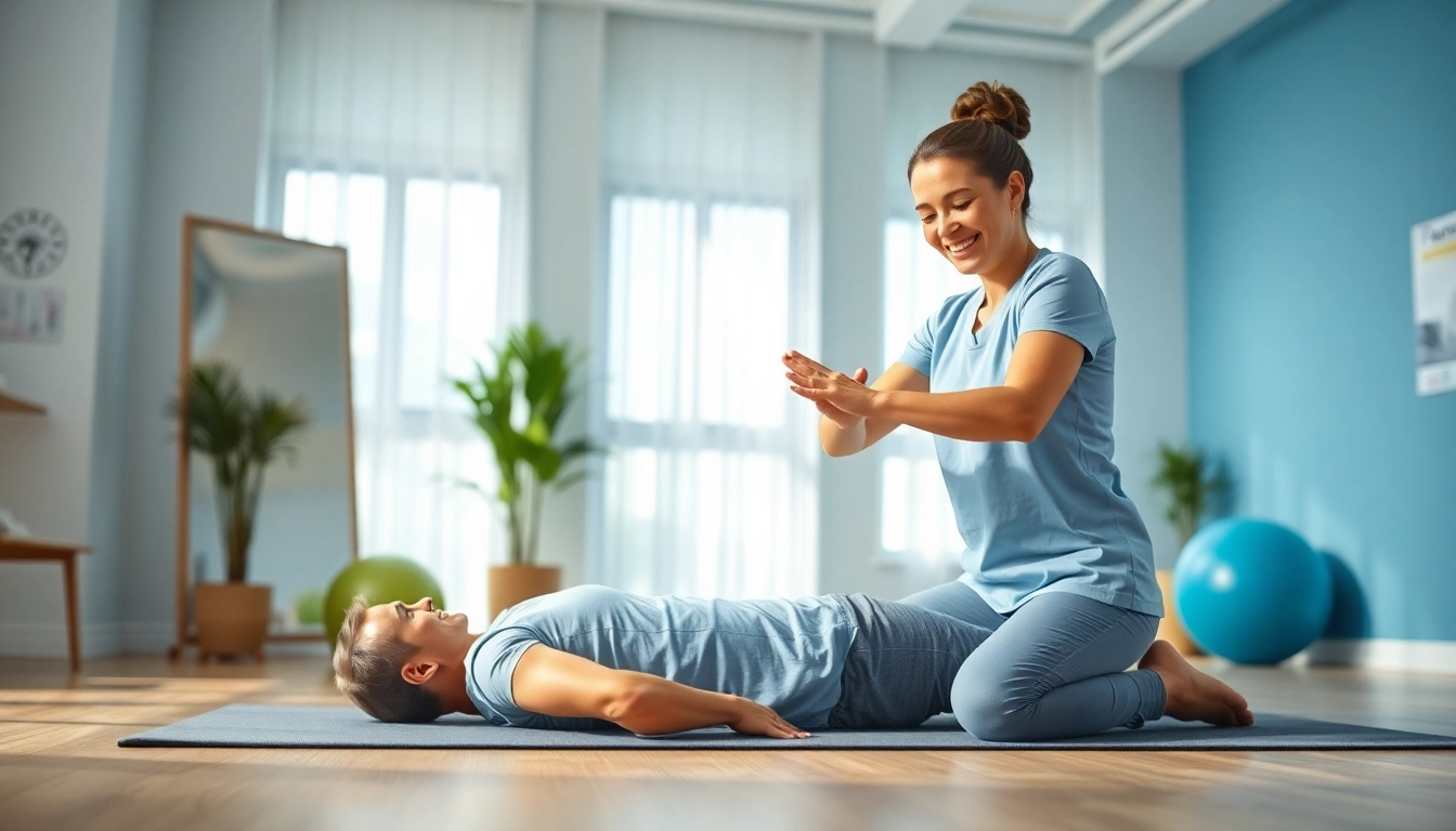Find effective back pain solutions with a therapist guiding a patient through stretching exercises.