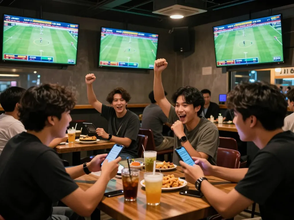 Pembajak olahraga yang terlibat merencanakan taruhan Judi Bola di lingkungan bar yang energik.