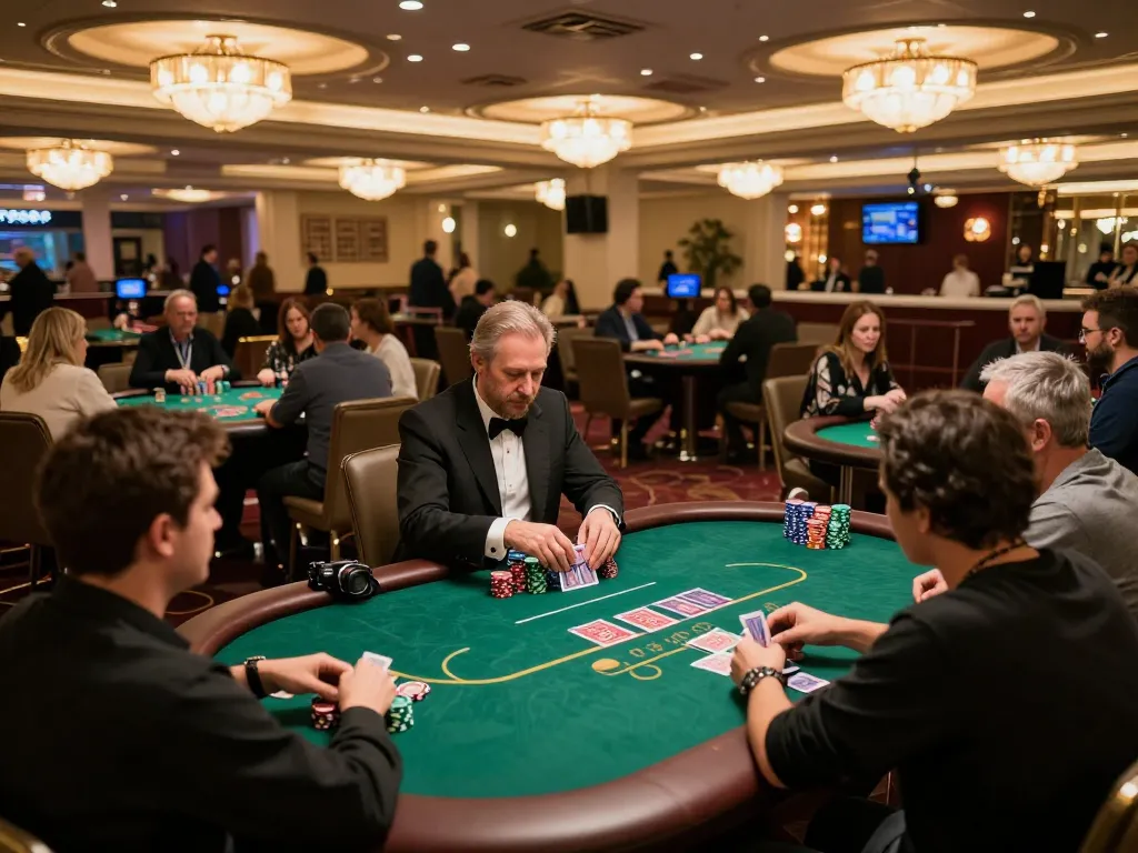 Experience high-stakes poker gameplay at LV88 Casino with vibrant tables and a lively atmosphere.