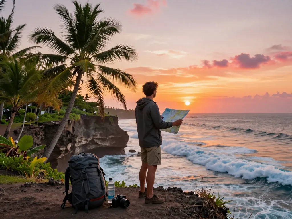 Find Bali tour packages for thrilling adventures in tropical settings at sunset.