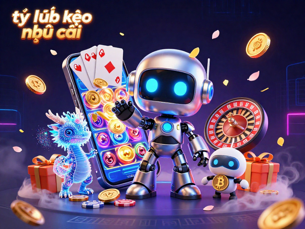 Bet players experience thrilling gaming with tỷ lệ kèo nhà cái in this vibrant cyberpunk casino scene.