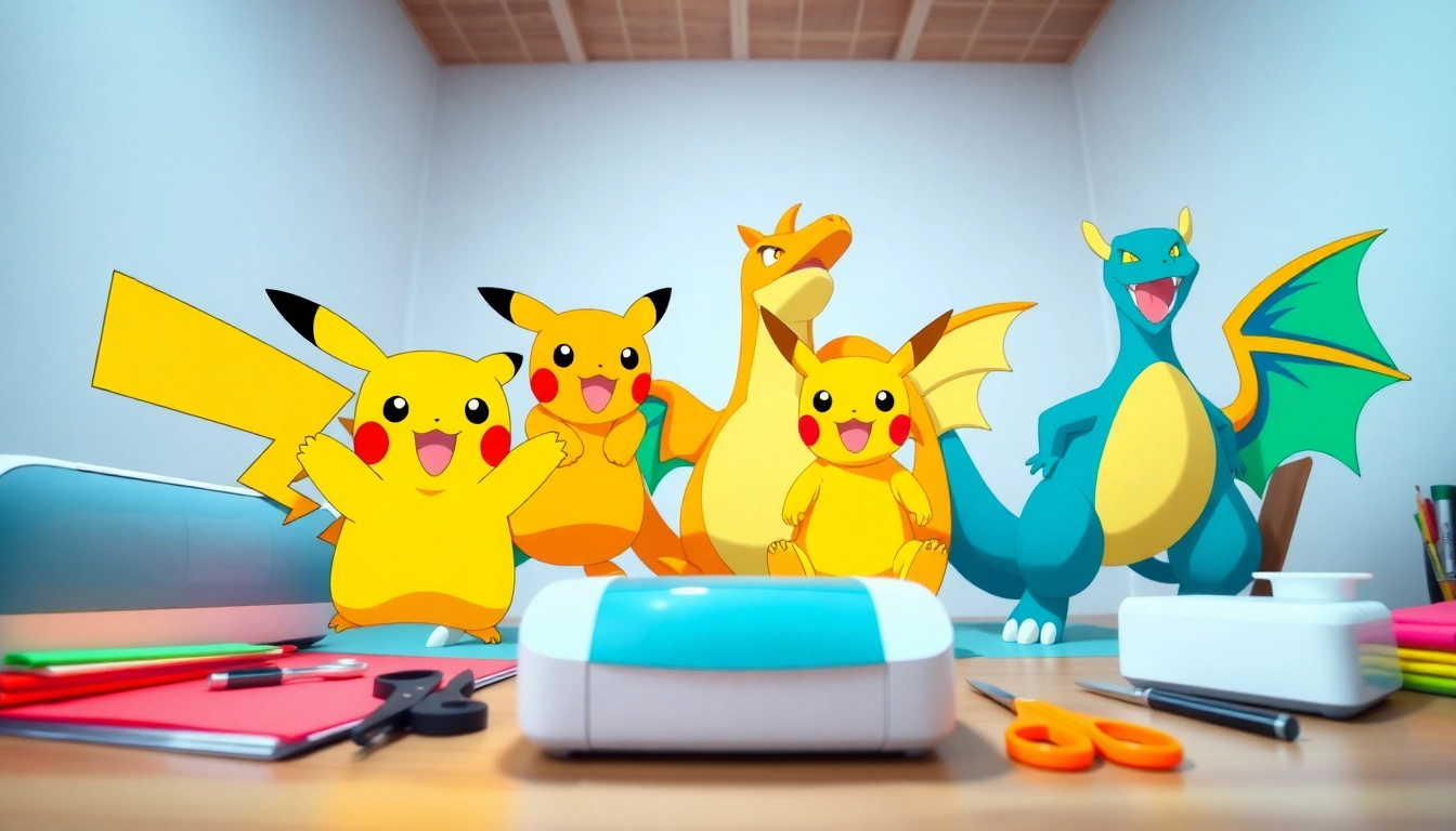Engaging Pokémon SVG designs ready for crafting with Cricut, featuring vibrant characters like Pikachu.