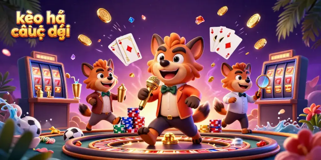 Experience the excitement of kèo nhà cái trực tiếp at our vibrant casino scene with lively hyenas and dynamic betting elements.