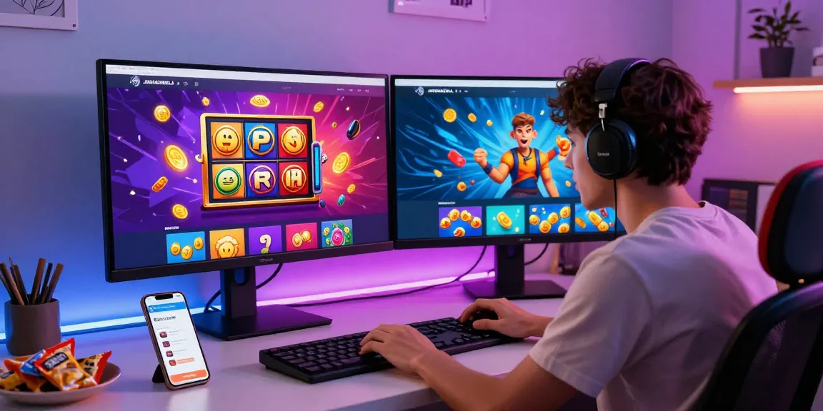 Engaging JURAGANBOLA online gaming scene with players and colorful slot icons.
