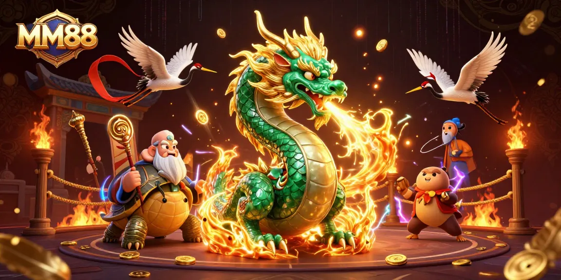 Participate in thrilling MM88 casino action with dragons, cranes, and golden treasures!