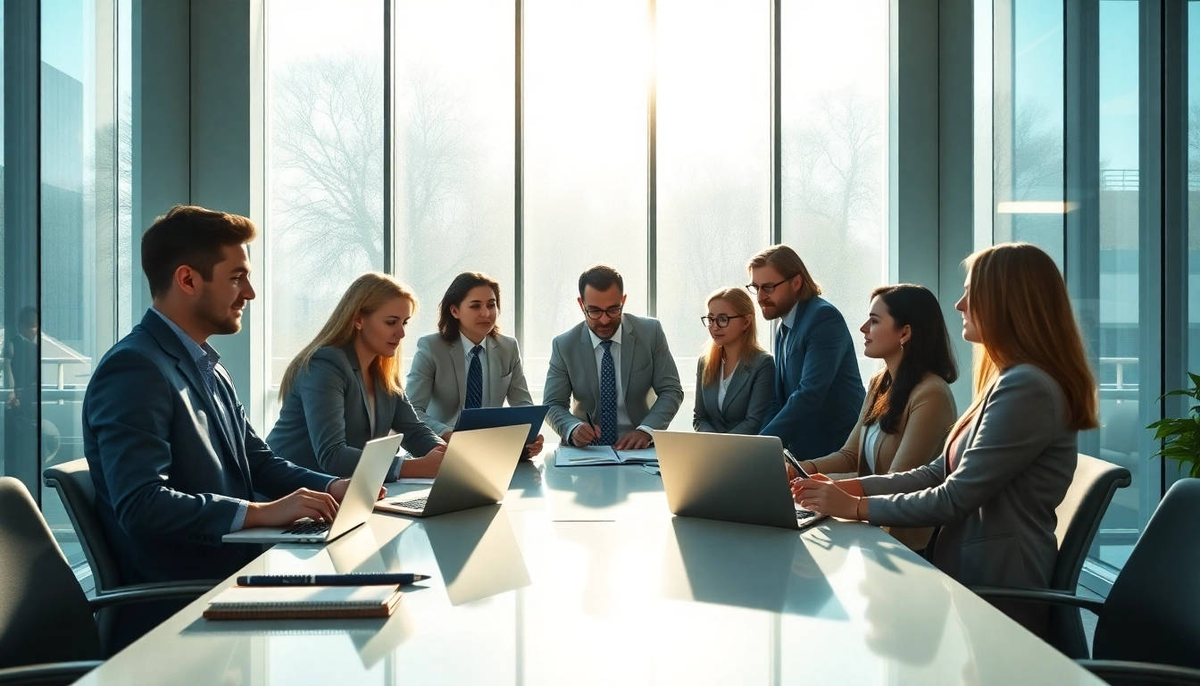 Quickplus Business Consultants engaged in a collaborative meeting, showcasing diversity and professionalism.