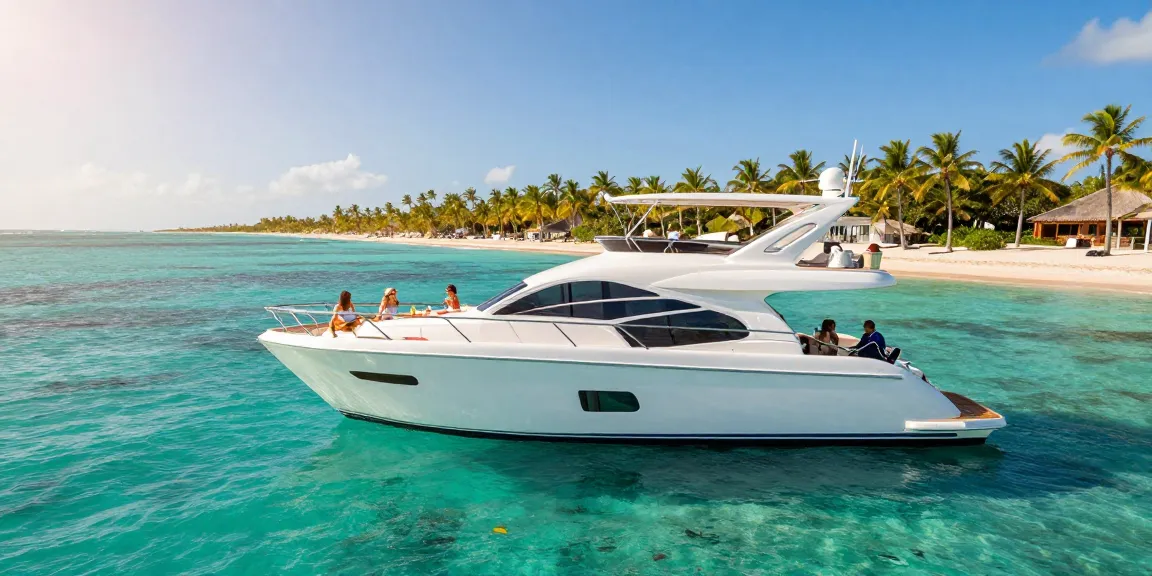 yacht charter punta cana experience with guests relaxing on a luxurious yacht near Saona Island