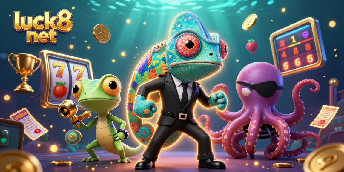 Experience thrilling gameplay at luck8 net with colorful slot game characters and dynamic casino elements.
