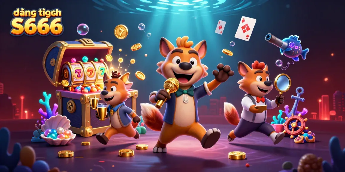 Experience fun at the casino with the hyenas in a vibrant scene featuring đăng nhập S666 for rapid wins!