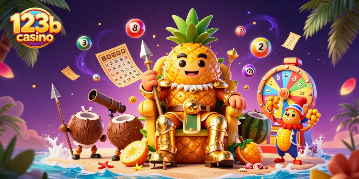 Experience the excitement of 123b casino with animated characters celebrating vibrant gaming elements.