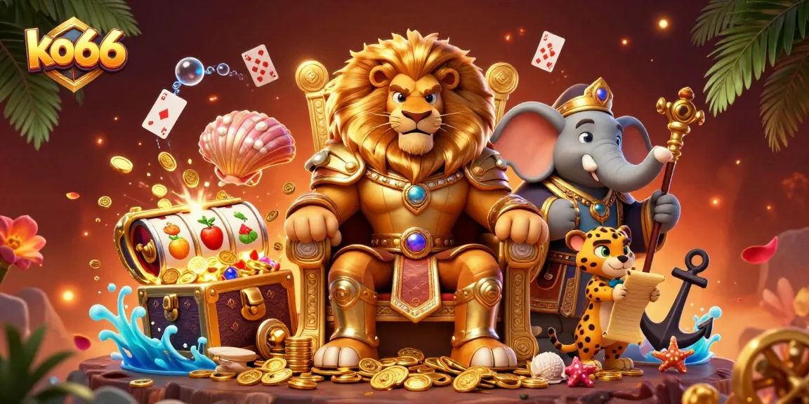 Engage with ko66 slots featuring a regal lion, wise elephant, and speedy cheetah in rich 3D detail.