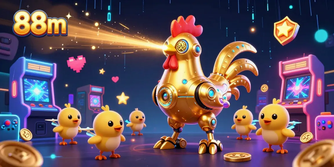Experience the thrill of casino gaming at 88m with vibrant robots and golden rewards!