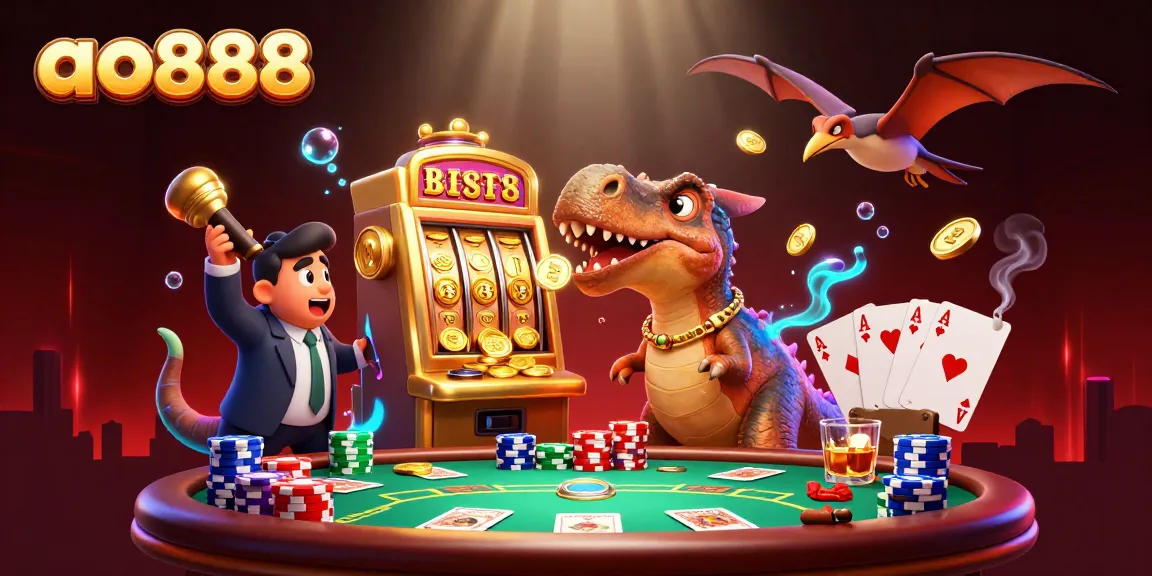 Catch flying gold coins at ao888 while a pachycephalosaurus hits a jackpot!